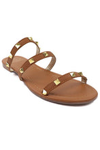 Load image into Gallery viewer, Three strap Studded Sandal
