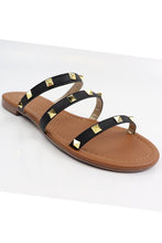 Load image into Gallery viewer, Three strap Studded Sandal
