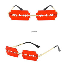 Load image into Gallery viewer, Rimless Rectangle Razor Blade Party Sunglasses
