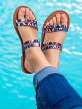 Load image into Gallery viewer, Strappy Aztec print sandal
