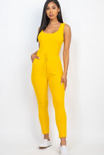 Load image into Gallery viewer, Ribbed Sleeveless Drawstring catsuits Jumpsuit
