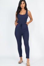 Load image into Gallery viewer, Ribbed Sleeveless Drawstring catsuits Jumpsuit
