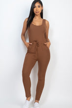 Load image into Gallery viewer, Ribbed Sleeveless Drawstring catsuits Jumpsuit
