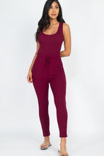 Load image into Gallery viewer, Ribbed Sleeveless Drawstring catsuits Jumpsuit
