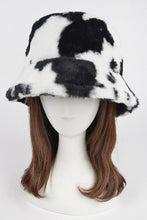 Load image into Gallery viewer, Cow Print Faux Fur Bucket Hat
