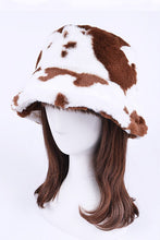 Load image into Gallery viewer, Cow Print Faux Fur Bucket Hat
