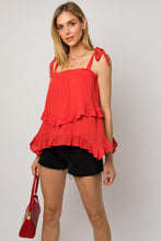 Load image into Gallery viewer, Sleeveless Asymmetrical Hem Line Tiered Top
