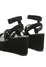 Load image into Gallery viewer, RAG&amp;CO PORTIA LEATHER WEDGE SANDAL
