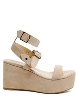 Load image into Gallery viewer, RAG&amp;CO PORTIA LEATHER WEDGE SANDAL
