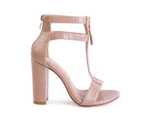 Load image into Gallery viewer, FELICITY Zip Up Croc Textured Sandals
