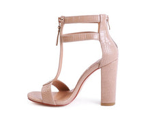 Load image into Gallery viewer, FELICITY Zip Up Croc Textured Sandals
