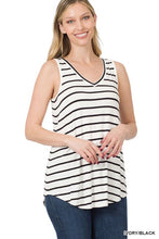 Load image into Gallery viewer, Stripe Sleeveless V-Neck Top

