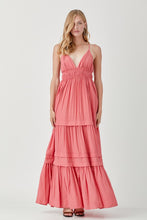 Load image into Gallery viewer, Shirred Ruffle Folded Detail Maxi Dress
