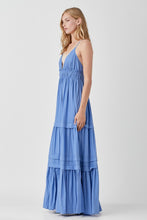 Load image into Gallery viewer, Shirred Ruffle Folded Detail Maxi Dress
