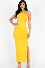 Load image into Gallery viewer, Tie Backless Split Thigh Maxi Dress
