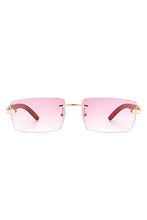 Load image into Gallery viewer, Rectangle Rimless Retro Tinted Sunglasses
