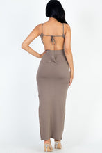 Load image into Gallery viewer, Tie Backless Split Thigh Maxi Dress
