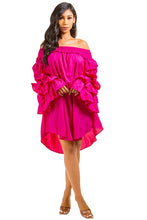 Load image into Gallery viewer, VIBRANT RUFFLED SLEEVE DRESS
