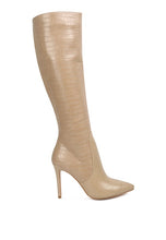 Load image into Gallery viewer, Indulgent High Heeled Croc Calf Boots
