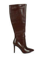 Load image into Gallery viewer, Indulgent High Heeled Croc Calf Boots
