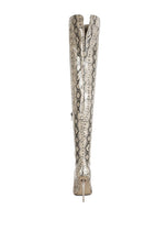 Load image into Gallery viewer, High Drama Snake print Stiletto Long Boots
