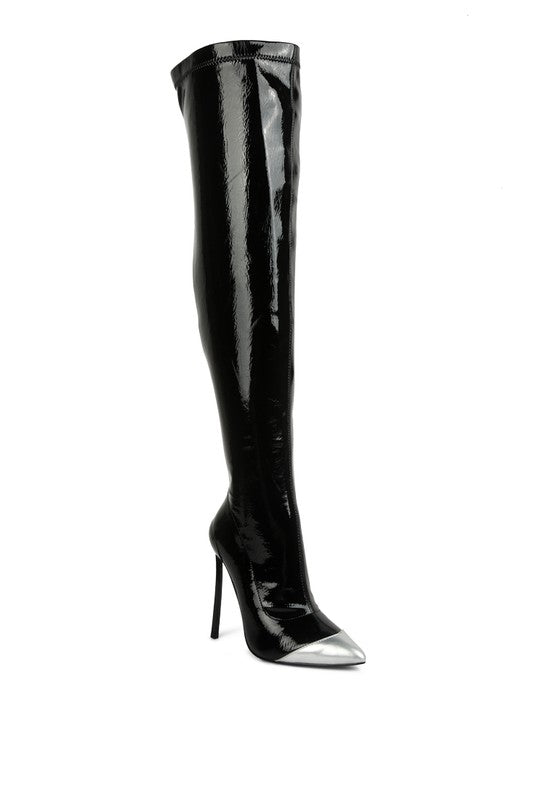 Chimes High Heel Patent Long Boots