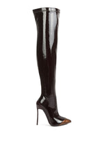 Load image into Gallery viewer, Chimes High Heel Patent Long Boots
