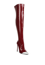 Load image into Gallery viewer, Chimes High Heel Patent Long Boots
