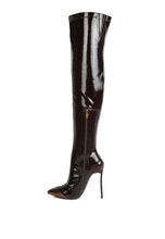 Load image into Gallery viewer, Chimes High Heel Patent Long Boots
