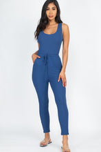 Load image into Gallery viewer, Ribbed Sleeveless Drawstring catsuits Jumpsuit
