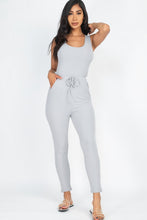 Load image into Gallery viewer, Ribbed Sleeveless Drawstring catsuits Jumpsuit
