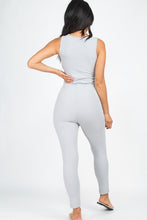 Load image into Gallery viewer, Ribbed Sleeveless Drawstring catsuits Jumpsuit
