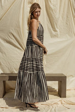 Load image into Gallery viewer, Sleeveless Stripe Maxi Tiered Dress
