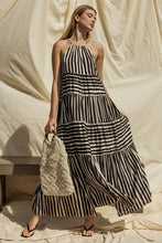 Load image into Gallery viewer, Sleeveless Stripe Maxi Tiered Dress
