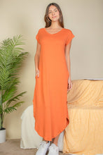 Load image into Gallery viewer, Hidden Pocket Batwing Sleeve V Neck Long Dress
