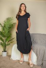 Load image into Gallery viewer, Hidden Pocket Batwing Sleeve V Neck Long Dress
