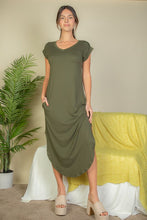 Load image into Gallery viewer, Hidden Pocket Batwing Sleeve V Neck Long Dress
