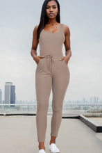 Load image into Gallery viewer, Ribbed Sleeveless Drawstring catsuits Jumpsuit
