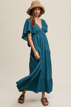 Load image into Gallery viewer, V-neck Ruffle Sleeve Flowy Vacation Dress
