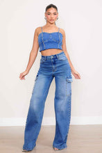 Load image into Gallery viewer, Pearl High-Rise Wide Leg Cargo Jeans
