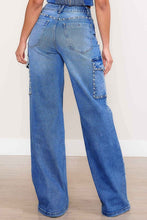 Load image into Gallery viewer, Pearl High-Rise Wide Leg Cargo Jeans
