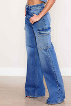 Load image into Gallery viewer, Pearl High-Rise Wide Leg Cargo Jeans
