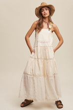 Load image into Gallery viewer, Laced and Tiered Romantic Overall Maxi Dress
