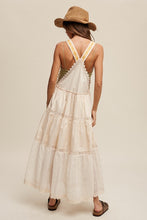 Load image into Gallery viewer, Laced and Tiered Romantic Overall Maxi Dress
