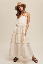 Load image into Gallery viewer, Laced and Tiered Romantic Overall Maxi Dress
