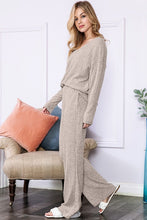 Load image into Gallery viewer, Slouchy Beige ribbed knit loungewear set
