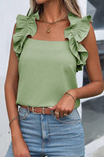 Load image into Gallery viewer, Solid Ruffle Trim Sleeveless Blouse
