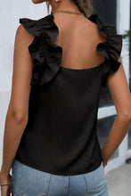 Load image into Gallery viewer, Solid Ruffle Trim Sleeveless Blouse
