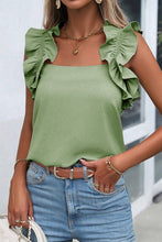 Load image into Gallery viewer, Solid Ruffle Trim Sleeveless Blouse
