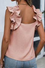 Load image into Gallery viewer, Solid Ruffle Trim Sleeveless Blouse
